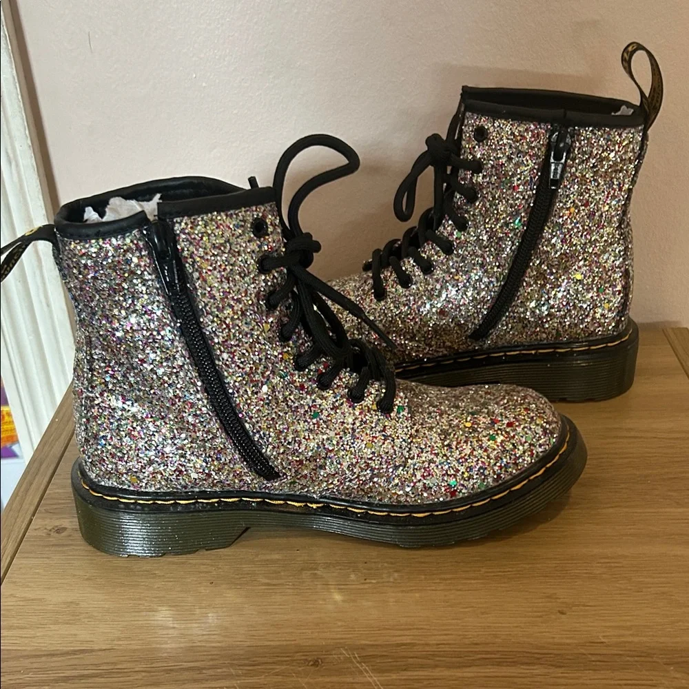 Dr. Martens Girls Sparkle Combat Boots - Glitter Boots